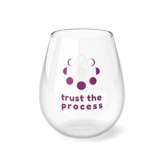 Trust the Process Stemless Wine Glass - Magenta, 11.75oz