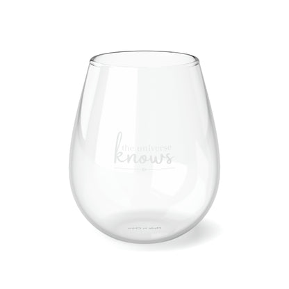 The Universe Knows Stemless Wine Glass - White, 11.75oz