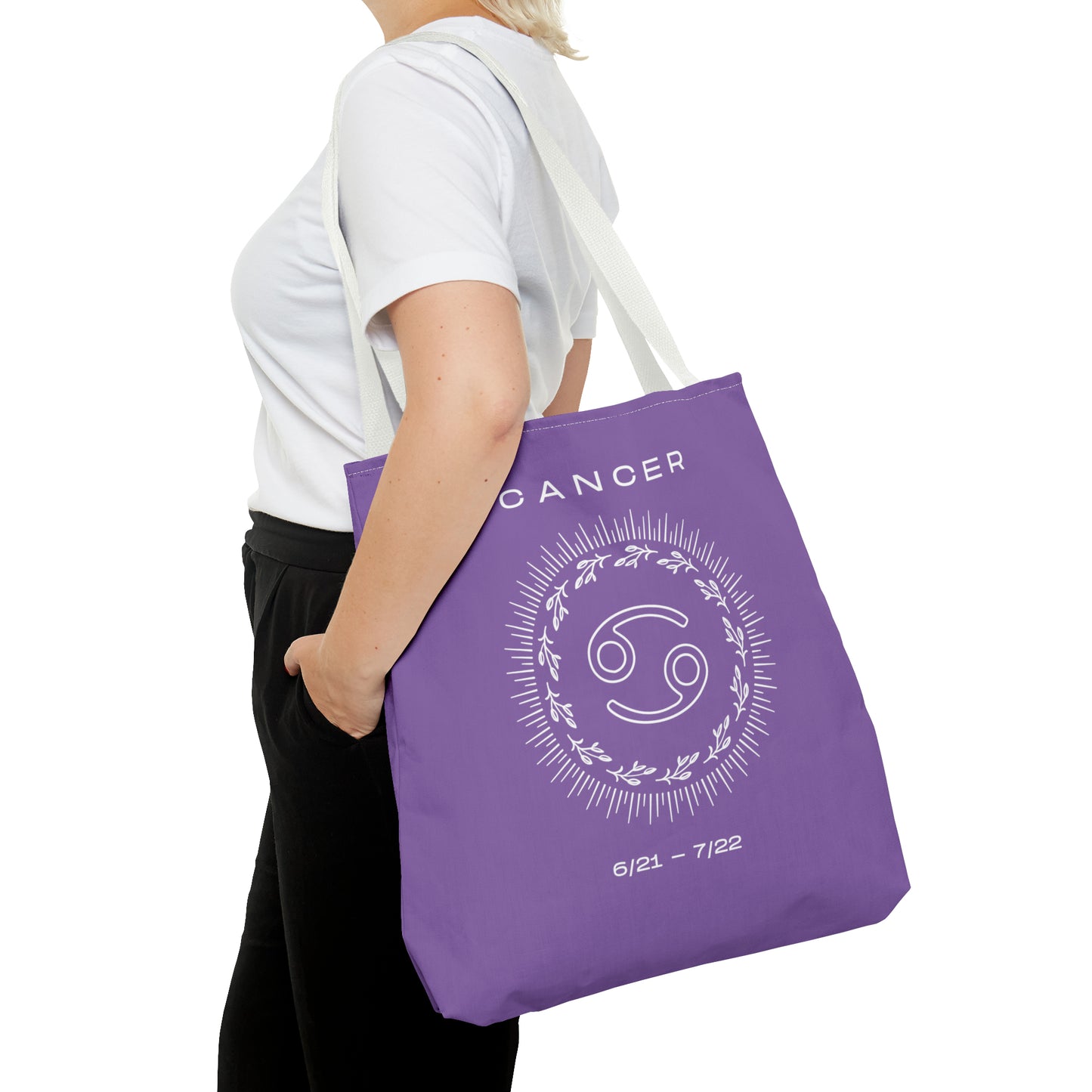 Cancer Zodiac Purple Tote Bag