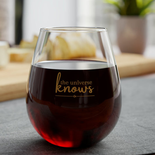 The Universe Knows Stemless Wine Glass - Gold, 11.75oz