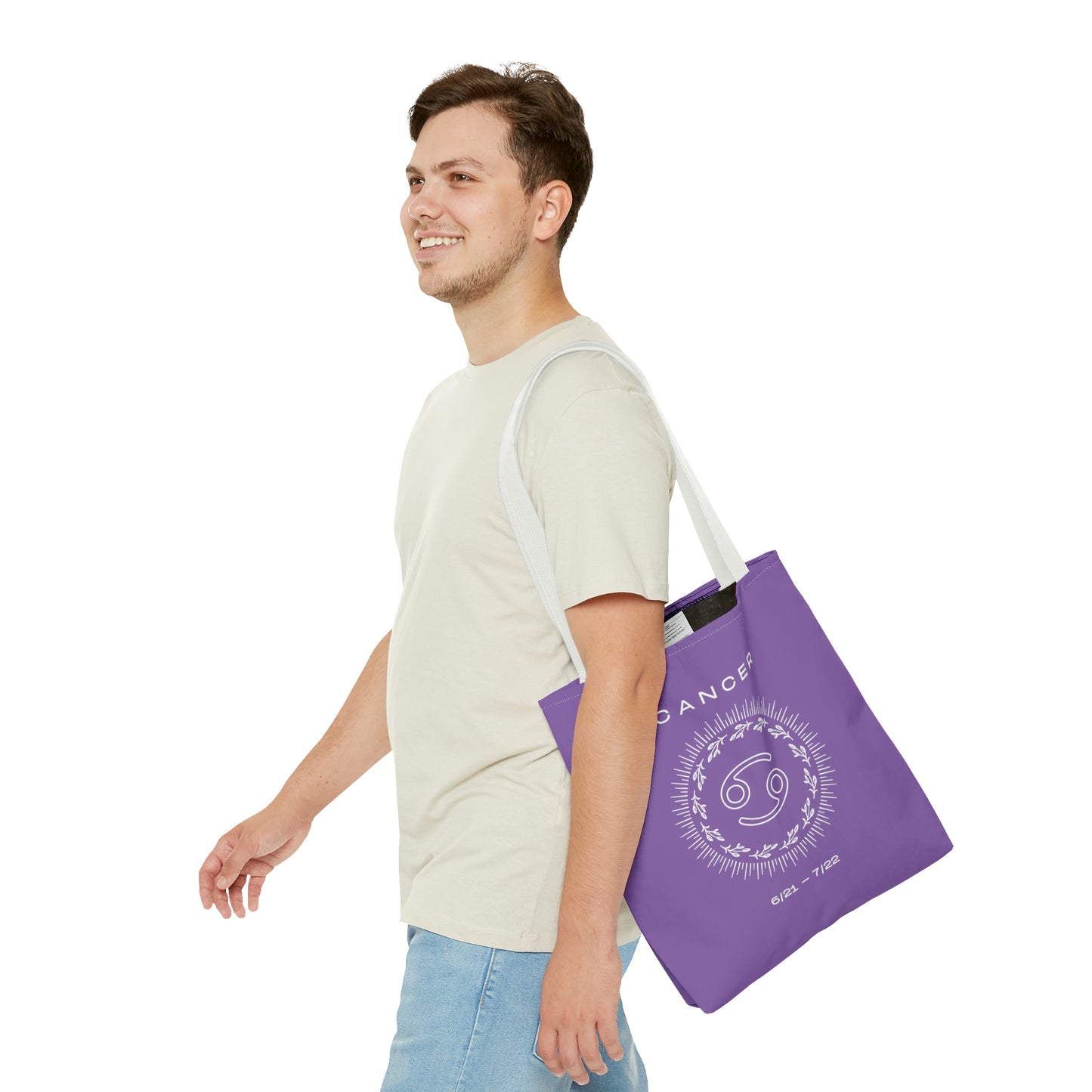Cancer Zodiac Purple Tote Bag