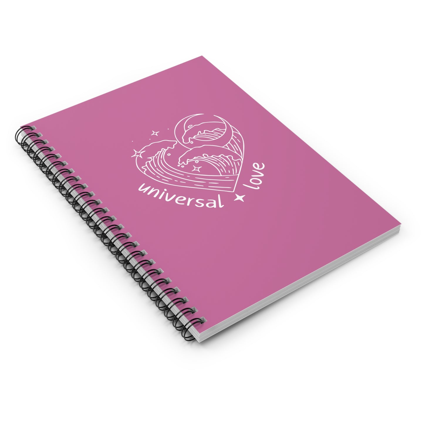 Universal Love Pink Spiral Notebook - Ruled Line