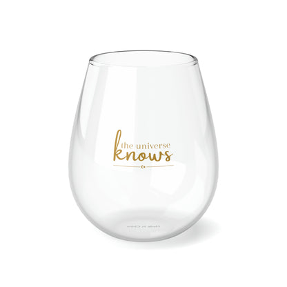The Universe Knows Stemless Wine Glass - Gold, 11.75oz