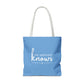 The Universe Knows Light Blue Tote Bag
