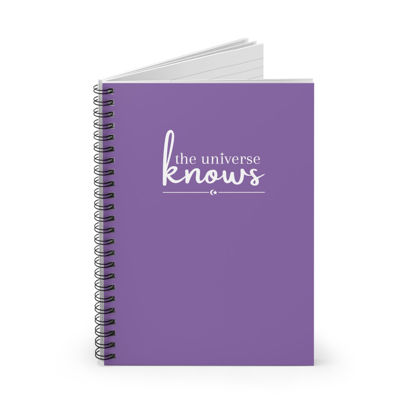 The Universe Knows Purple Spiral Notebook - Ruled Line