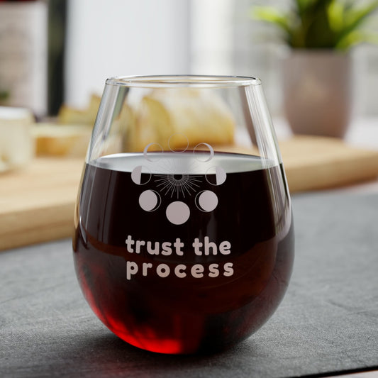 Trust the Process Stemless Wine Glass - White, 11.75oz