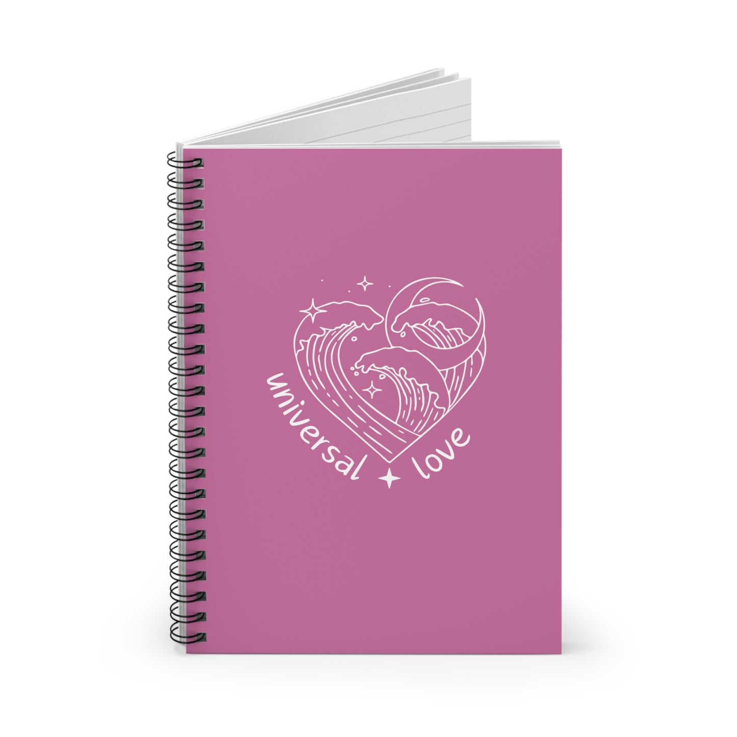 Universal Love Pink Spiral Notebook - Ruled Line