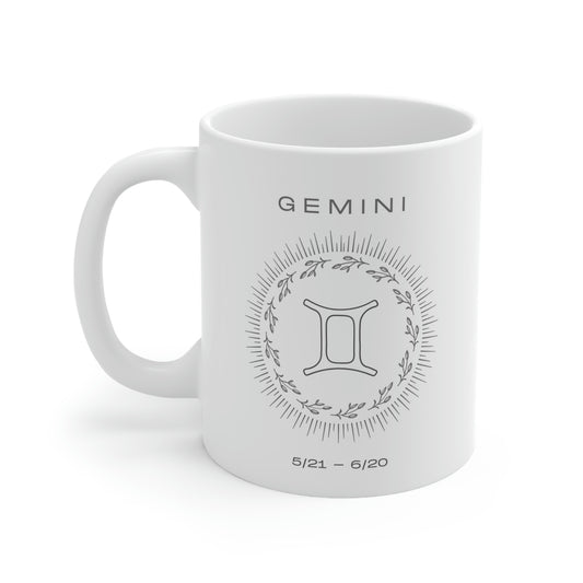 Gemini Zodiac Symbol Ceramic Mug 11oz