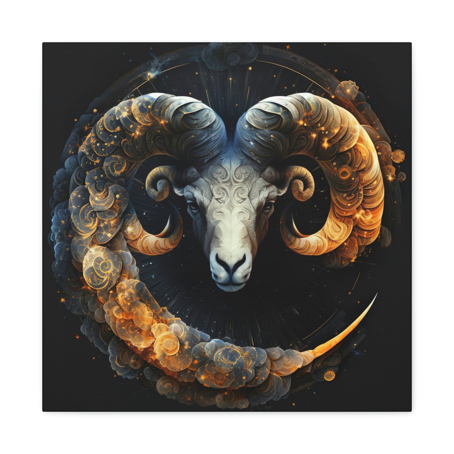 Aries Art Blue and Gold Canvas Gallery Wrap
