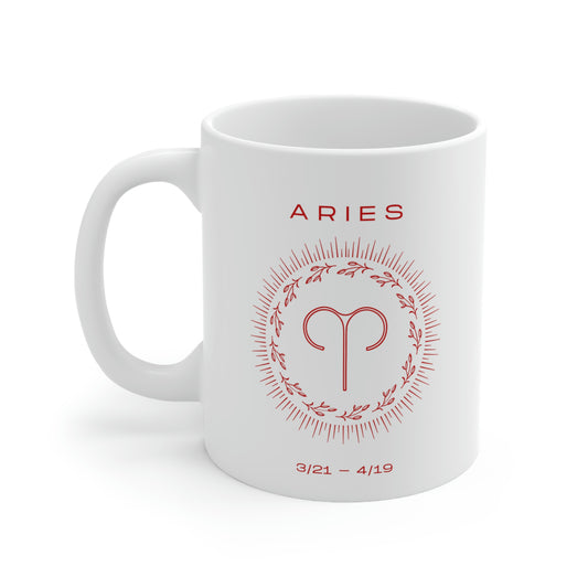 Aries Zodiac Symbol Ceramic Mug 11oz