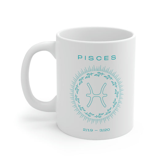 Pisces Zodiac Symbol Ceramic Mug 11oz