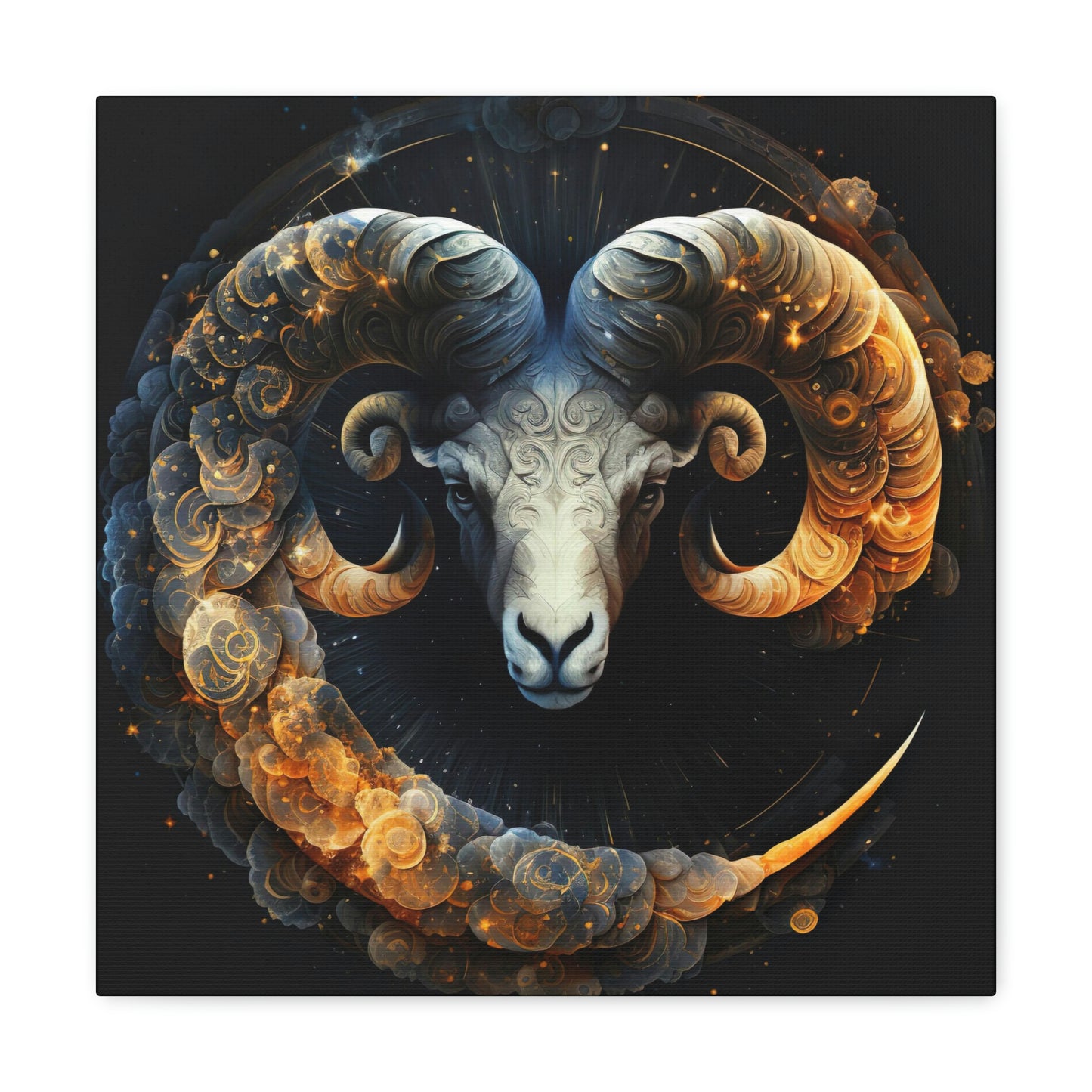 Aries Art Blue and Gold Canvas Gallery Wrap