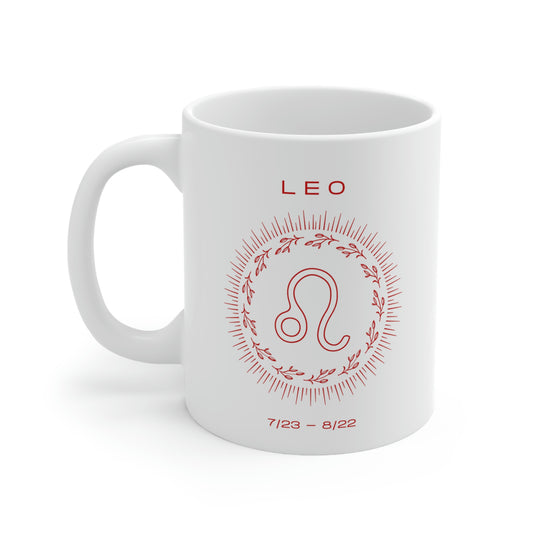 Leo Zodiac Symbol Ceramic Mug 11oz